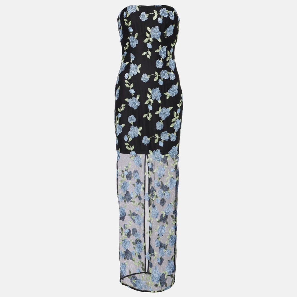 ROTATE Floral Mesh Tube Dress